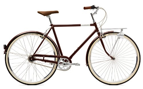 City : Creme Citybike Caferacer Men Solo 3 Speed, Darkbrown, 60.5, BI-CRE-4107