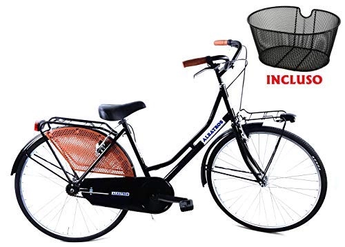 City : CSM Fahrrad 26″ Damen / Herren Albatros “Holland” Senza Schalthebel Stahl + Papierkorb Vorderseite / Schwarze Farbe