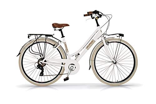 City : Fahrrad für Damen, 28 Zoll, Elegance Via Veneto, 6 V, Aluminium, Eisweiß