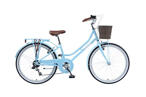 City : Galano 24 Zoll Belgravia Mädchen Jugendfahrrad ab 8 Jahren Fahrrad Citybike (Viking blau)