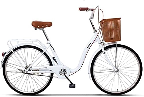 City : lqgpsx Damen Cruiser Bike Adult Beach Cruiser Bike, 6-Gang-Antriebsstrang-Aluminiumrahmen, Step-Over-Rahmen aus mittlerem Stahl, leichtes City Student Commuter Car(Farbe:A, Größe:26IN)