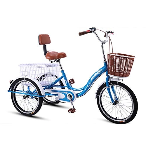 City : OFFA Dreirad Für Erwachsene, Erwachsene Trikes 20 Zoll 3 Radfahrräder, Doppelbremse, Hoher Kohlenstoffstahlrahmen, Dreirad-Fahrräder-Kreuzfahrt-Trike Mit Einkaufswagen Für Senioren, Frauen