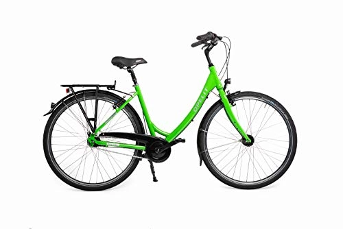 City : OPELIT Mainhattan C200 Fahrrad, 7 Gang Citybike mit Rücktritt, 50 cm Rahmenhöhe, Alu Rahmen 28“ grün – Schaltung, Bremse, Dynamo von Shimano