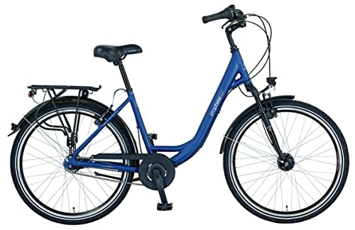 City : Prophete Geniesser City Bike | Erwachsene Fahrrad | Damen / Herren | City Fahrrad 28" | 7-Gang Nabenschaltung | Matt Blau / Schwarz