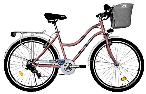 City : T 26 Zoll Kinder Mädchen Damen City Fahrrad Damenfahrrad Cityfahrrad Citybike Mädchenfahrrad Bike Rad 7 Gang 5300 Pink