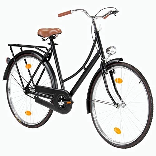City : Tidyard 28-Zoll-Räder Hollandrad EIN-Gang-Rad Stadtrad Fahrrad-V-Bremse und Rücktrittbremse, Sattel im holländischen Stil mit Feder, Entworfen für Frauen