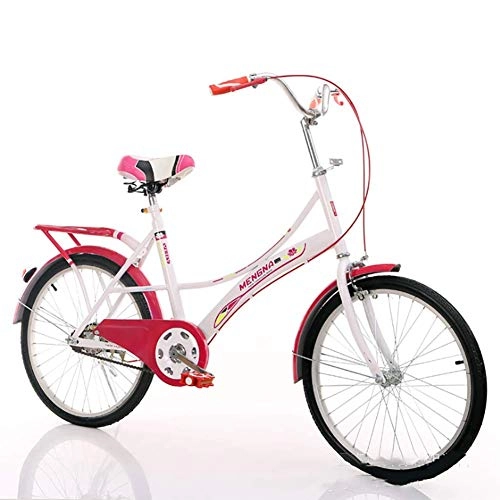 City : XIAOFEI 22"New Model Frauen City Bike für Mädchen Bikes mit Basket Lady Fahrrad, City Bike Adult Bicycle Female Model Bicycle, Rot, 22"