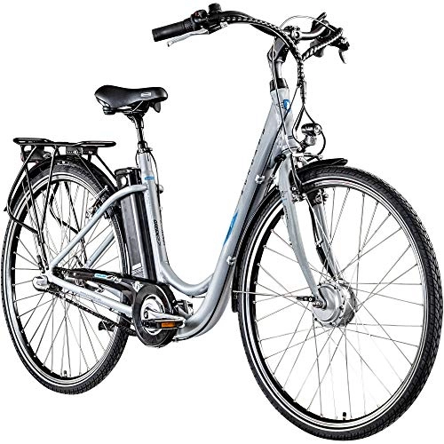 City : Zündapp Green 2.7 28 Zoll E-Bike E Cityrad Damenrad Pedelec Elektrofahrrad Damen Fahrrad 700c (grau, 48 cm)