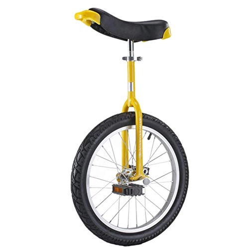 Einräder : ALBN Einrad Kinder Einrad fur Kinder 16 / 18 Zoll, Gros 20 / 24 Zoll Einrad fur Erwachsene fur Manner / Frauen / Big Kids / Teens, Einrad Fahrrad mit Stahlrahmen & Alufelge (Color : Yellow, Size : 16")