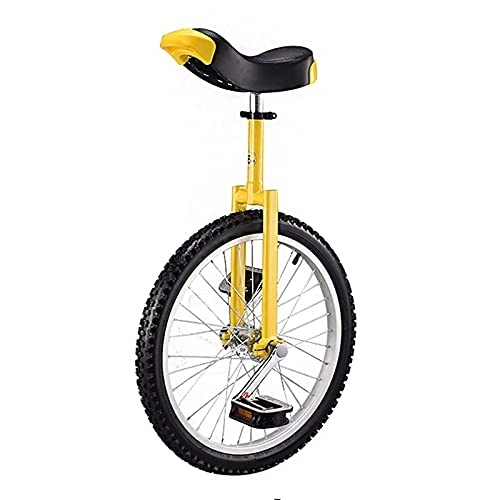 Einräder : CukyI Einrad 20 Zoll – rutschfestes Rad, Einrad, auslaufsicheres Butyl-Reifenrad, Radfahren, Übung – Einräder für Erwachsene, Kinder, Männer, Teenager, Jungen, langlebig (gelb)