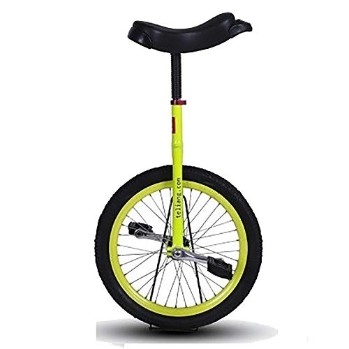 Einräder : Einrad 16 Zoll Einrad Einrad für Kinder / Anfänger / Kinder, davon Höhe 120-140 cm, 6 / 7 / 8 / 9 Jahre Jungen Mädchen Waage, Bequemer Sattelsitz (Color : Yellow)