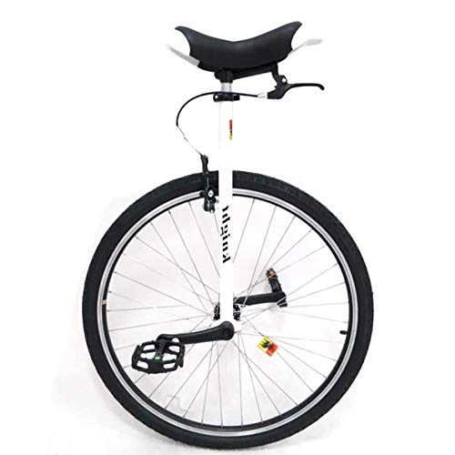 Einräder : Einrad 28" Unisex Erwachsene Trainer Weiß, Großes Rad Große Leute / Jugendliche / Mama / Papa, Benutzergröße 160cm - 195cm, mit Bremsen (Color : White, Size : 28in Wheel)