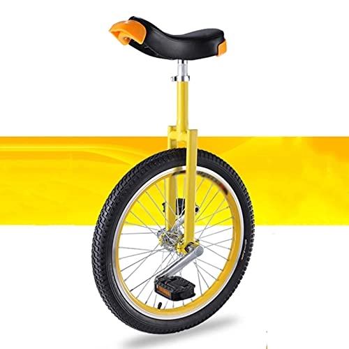 Einräder : Einrad, H?henverstellbares Einrad-Einrad 16 / 18 / 20 Zoll Geeignet for Erwachsene / Kinder Mit Einer H?he Von 1, 25-1, 75 M (Color : Yellow, Size : 20 inches)