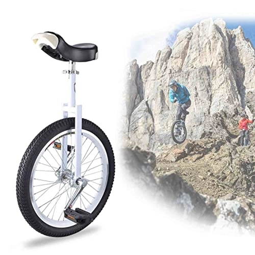 Einräder : Einrad Weißes Einrad mit Rahmen aus Aluminiumlegierung, Einräder für Kinder / Jungen / Mädchen Anfänger (18 Zoll)