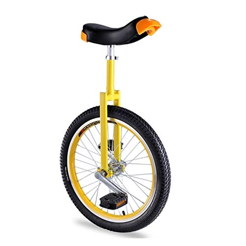 Einräder : Einräte für Kinder Kind / Alter 7-15 Jahre alt, 16 Zoll einstellbares Rad-Einrad mit Legierungsrand & Ständer, Benutzerhöhe 125-155 cm, gelb