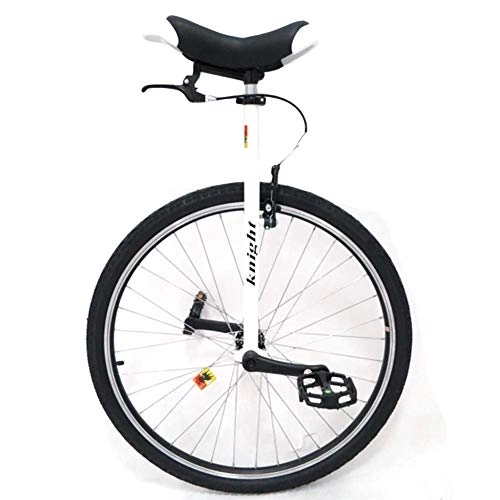 Einräder : Extra großes 28-Zoll-Einrad für Erwachsene für große Menschen mit einer Körpergröße von 160–195 cm (63–77 Zoll), weiß, robuster Stahlrahmen und Leichtmetallfelge (Farbe: Weiß, Größe: 28 Zoll), la