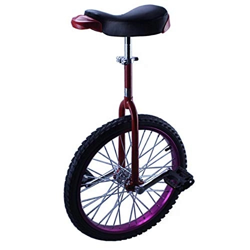 Einräder : HTDXE Einräder 18 Zoll Einrad Einstellbar 16 / 20 Zoll Single Round Kinder Erwachsene Höhenverstellbar Balance Radfahren Übung Lila, 24in