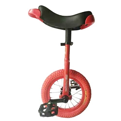 Einräder : HWBB Einrad 12 Zoll Rad Mini Einräder mit Rutschfestem Reifen & Verstellbarem Sitz, Anfänger Kinder Radfahren Übung, für Personen 92cm ~ 135cm Groß (Color : Red)