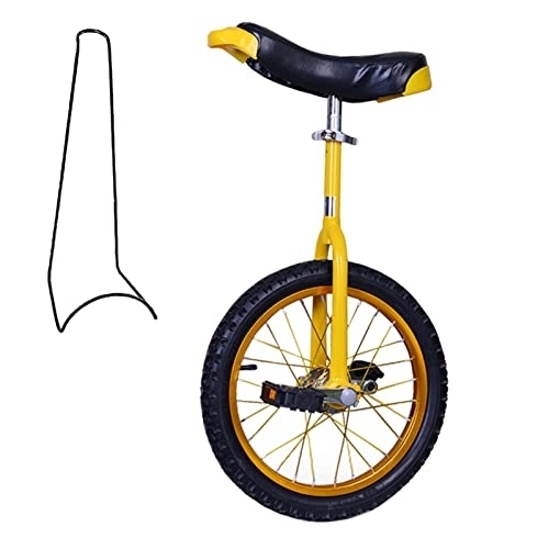 Einräder : HWBB Einrad 18 Zoll Rad Einrad mit Rutschfestem Bergreifen, Sitzhöhe Verstellbar Erwachsene Anfänger Fahrradtraining Einräder, für Unisex Erwachsene Fahrer (Color : Gold)