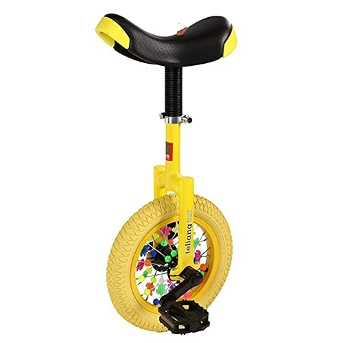 Einräder : HWF Einrad Einrad für Kinder Anfänger, Klein 12"Einrad für 5 Jahre alte Kinder / Kinder / Jungen / Mädchen, Bestes Geburtstagsgeschenk, 4 Farbe (Color : Yellow, Size : 12 Inch Wheel)