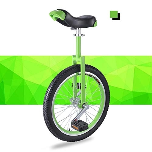 Einräder : HWF Einrad Einräder für Kinder Erwachsene Anfänger, 16 / 18 / 20 Zoll Rad Einrad mit Alufelge, Rutschfester Reifen Cycle Balance Übung Spaß Fitness, Grün (Color : Green, Size : 18 Inch Wheel)