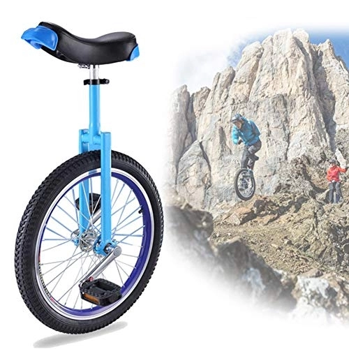 Einräder : HWF Einrad Einstellbares Fahrrad 16"18" 20"Rad Trainer Einrad, Skidproof Tire Cycle Balance Verwenden Sie für Anfänger Kinder Erwachsene Übungsspaß Fitness, Blau (Color : Blue, Size : 16 Inch Wheel)