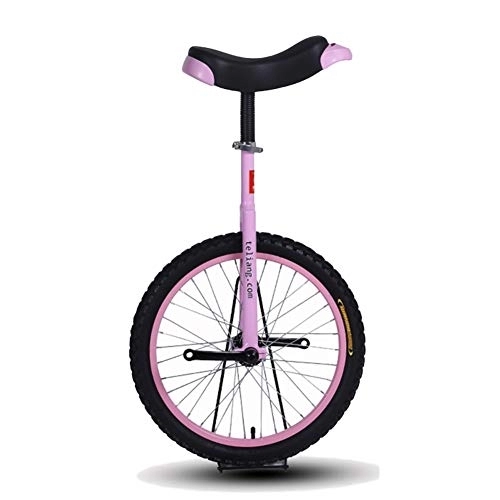 Einräder : HWF Einrad Kinder 14 / 16 / 18 / 20 Zoll Mountainbike Radrahmen Einrad Fahrrad Fahren mit Bequemem Release-Sattelsitz für Kinder / Erwachsene / Jugendliche, Rosa (Color : Pink, Size : 16 Inch Wheel)