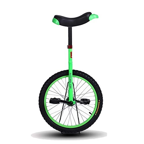 Einräder : HWF Einrad Kinder Einstellbar Einrad 14" / 16" / 18" / 20" Zoll Grün Balance Übung Spaß Fahrrad Fitness für Kinder / Erwachsene, Bestes Geburtstagsgeschenk (Color : Green, Size : 16 Inch Wheel)