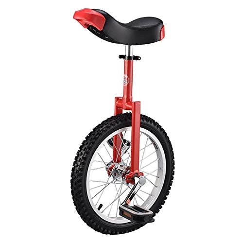 Einräder : Lhh Einrad 16-Zoll-Rad Einrad Für Kinder mit Leichtmetallfelge, Extra Dickem Reifen für Outdoor-Sport Fitness Fitness Gesundheit, Ergonomisches Design Sattel (Color : Red)