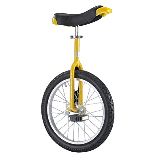 Einräder : Lqdp Einrad 20'' / 24'' Wheel Adult Unicycles - Heavy Duty / Tall People (Bis Zu 150 Kg), 16'' / 18'' Big Kids Self Balancing Bike Bicycle - Einfach Zu Montieren (Color : Yellow, Size : 16 inch Wheel)
