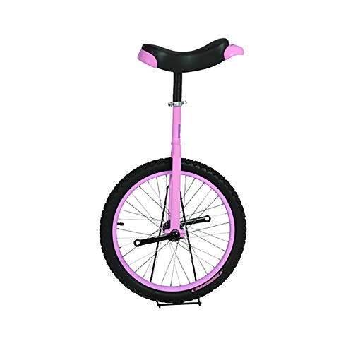 Einräder : QWEASDF Einrad, 20" höhenverstellbar Sattelstütze Balance Radfahren Heimtrainer Fahrrad mit Skidproof Mountain Reifen + Einradständer für Anfänger und Profis Unisex, Rosa