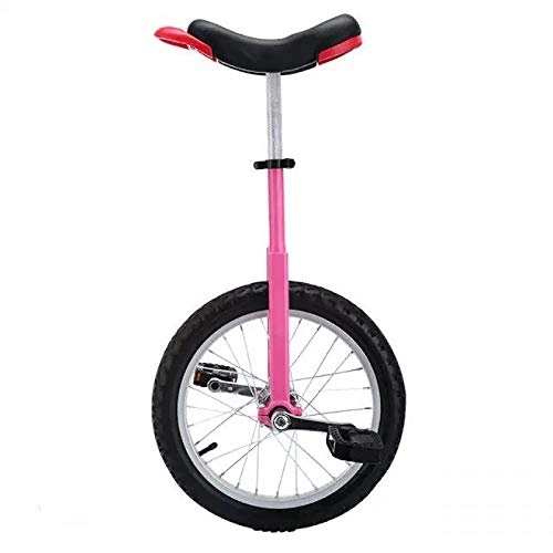 Einräder : QWEASDF Einrad für Kinder und Anfänger, Erwachsene Einrad, 3 Size 16", 18", 20" Einrad höhenverstellbar Unicycle Fahrrad mit Schnellspanner, Rosa, 18