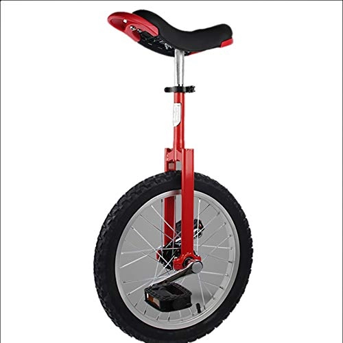 Einräder : QWEASDF Einstellbares Einrad 16 Zoll Unicycle Fahrrad mit Schnellspanner, für Kinder und Anfänger Mit Antikollisionsschutz 16", 18", 20", 24", Rot, 20″
