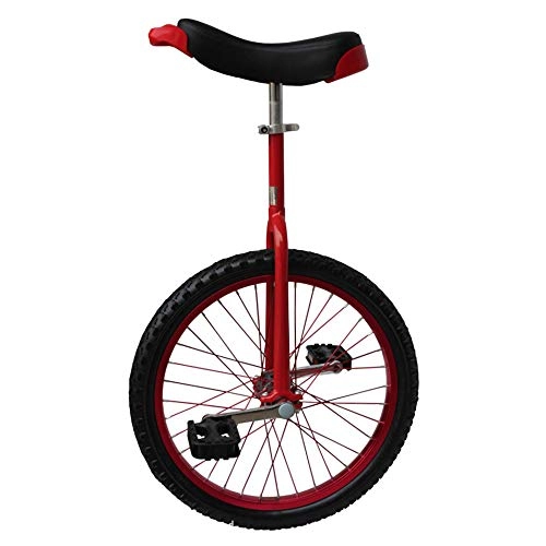 Einräder : Radtrainer Einrad, Verstellbarer Konturierter Ergonomischer Sattel Rutschfest Mountain Tire Teens Balance RadsportüBung Einzelrad / 18 Zoll / rot