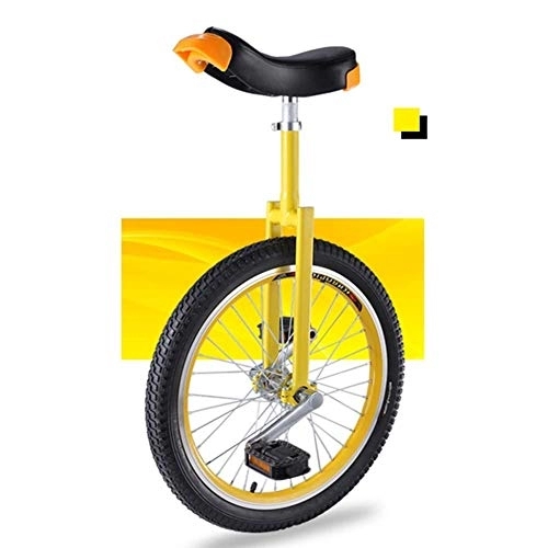 Einräder : Starter-Einrad für Kinder / Jugendliche / Jugendliche, höhenverstellbares 18-Zoll-Rad, auslaufsicheres Butyl-Reifenrad, Radfahren, Outdoor-Sport, einfach zu montieren (Farbe: Blau), langlebig (Gelb)
