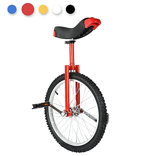 Einräder : Triclicks 20 Einrad + Einradständer, Höhenverstellbar Skidproof Mountain Tire Balance Radfahren Heimtrainer Anfänger Einrad Für Anfänger Profis Teenager Erwachsene (Rot), Einrad - 20r
