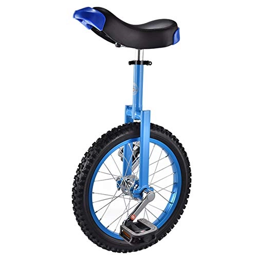 Einräder : TTRY&ZHANG 16Inch Rutsch-Proof-Rad-Einrad-Fahrrad für Teenager, Bergreifen Radfahren Selbstausgleichungsbilanz Fahrrad, einstellbares Sitzrad (Color : Blue)