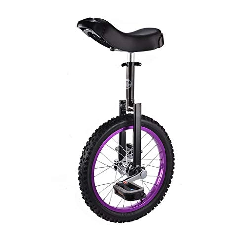 Einräder : TTRY&ZHANG Freestyle Einrad 16 / 18 Zoll-Single-Runde Kinder Erwachsener Einstellbare Höhe Gleichgewicht Radfahren Übung Lila (Size : 16 INCH)