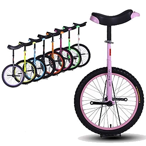 Einräder : TTRY&ZHANG Wettbewerb Unicycle Balance Robuste 18-Zoll-Einräte für Anfänger / Jugendliche, mit dichtestes Butyl-Reifenrad Radfahren Outdoor-Sport-Fitness-Übungsgesundheit (Color : PINK)
