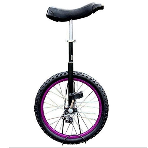 Einräder : TXTC 16 Zoll Einrad High-Strength Manganstahl Gabel, Verstellbarer Sitz, Aluminiumlegierung Buckle, Gummireifen, Laufrad Bike, for Frauen Und Männer Kinderfahrrad (Color : Purple Black)