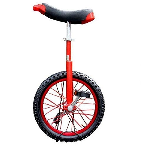 Einräder : TXTC 16 Zoll Einrad High-Strength Manganstahl Gabel, Verstellbarer Sitz, Aluminiumlegierung Buckle, Gummireifen, Laufrad Bike, for Frauen Und Männer Kinderfahrrad (Color : Red)