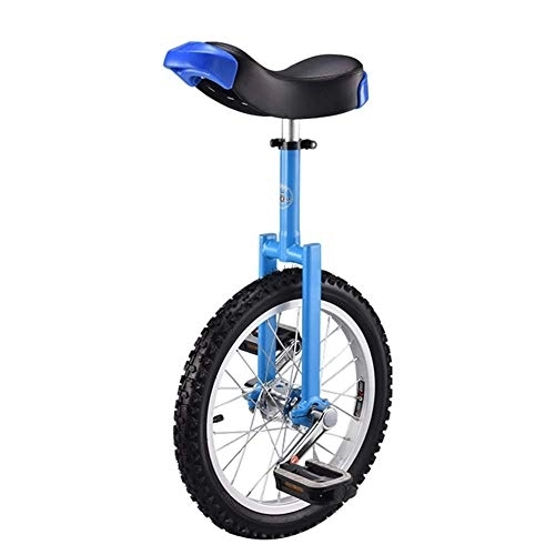 Einräder : WYFX 16-Zoll-Rad-Einrad mit bequemem Sattelsitz, für Gleichgewichtsübungstraining Rennrad-Radfahren, Belastbar 150 kg (Farbe : Blau)