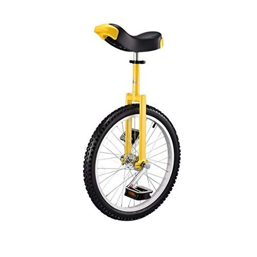 Einräder : Xmxey Einrad 20 Zoll Single Round Kinder Erwachsene Höhenverstellbar Balance Radfahren Übung Mehrere Farben (Farbe : Red, größe : 20 inch) (Gelb)