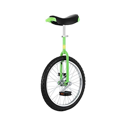 Einräder : Yonntech 20" Erwachsenentrainer Einrad höhenverstellbar Skidproof Butyl Mountain Reifen Balance Radfahren Heimtrainer Fahrrad (20" Grün)