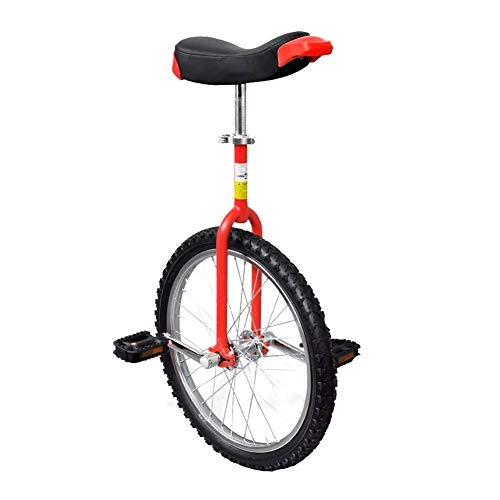 Einräder : Zerone Einrad, höhenverstellbar, für Jugendliche und Erwachsene, Rot, 50, 8 cm (20 Zoll)