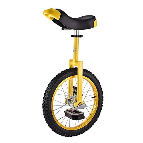 Einräder : ZLI Einrad 16 Inch Rad Einrad für Anfänger / Männliche Teenager / Studenten, Draussen Balance Radfahren mit Verstellbarem Sitz, Geeignet für Eine Höhe Von 120-155cm (Color : Yellow)