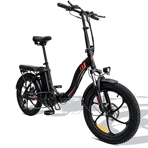 Elektrofahrräder : 20 Zoll E-Bike Faltbares Elektrofahrrad Citybike, 36V 15AH Akku mit Superkapazität, Shimano 7S, Belastung 150KG (Schwarz)