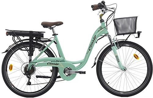 Elektrofahrräder : 26 Zoll Damen Elektro Fahrrad Cinzia Sfera, Farbe:grn