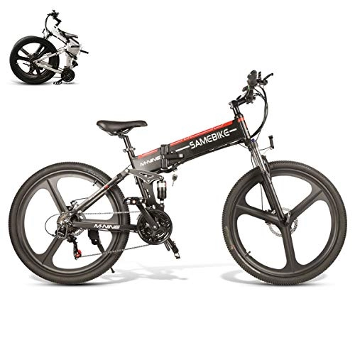 Elektrofahrräder : 26 Zoll E Bike Elektrofahrrad Elektrisch Klapprad Faltbares Elektrofahrrad für Erwachsene 48V 500W Electric Bike mit Abnehmbarer 48V 10, 4 Ah Lithium-Ionen-Batterie 21-Gang (Schwarz B)