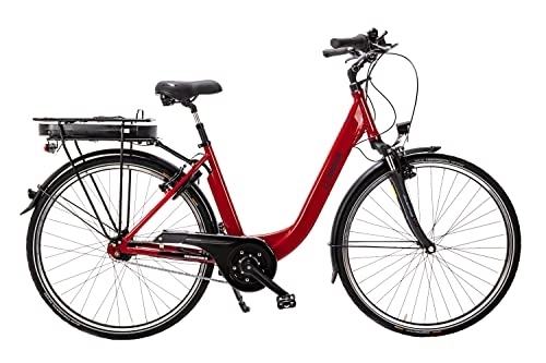 Elektrofahrräder : 28 Zoll City E Bike Elektro Fahrrad 7 Gang Mittelmotor Pedelec Continental Rot
